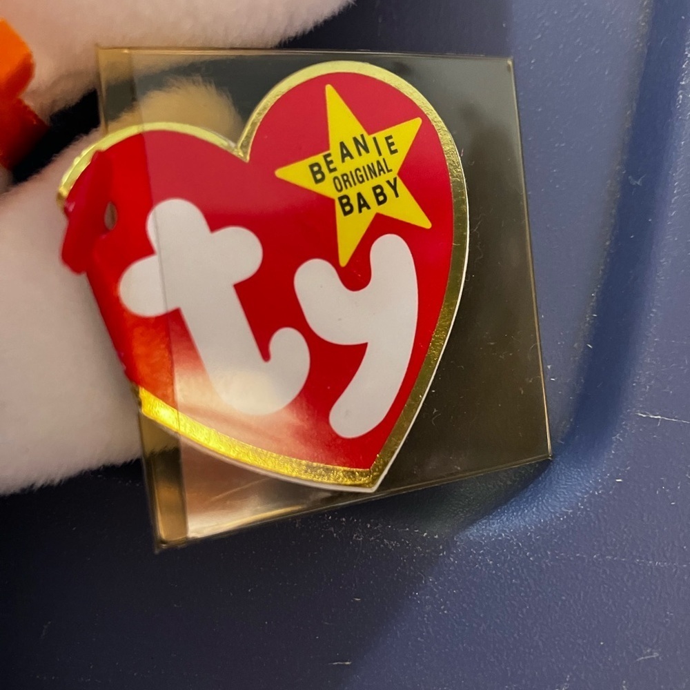 Ty Ghost Plush with Orange Accents - Picture 4 of 8